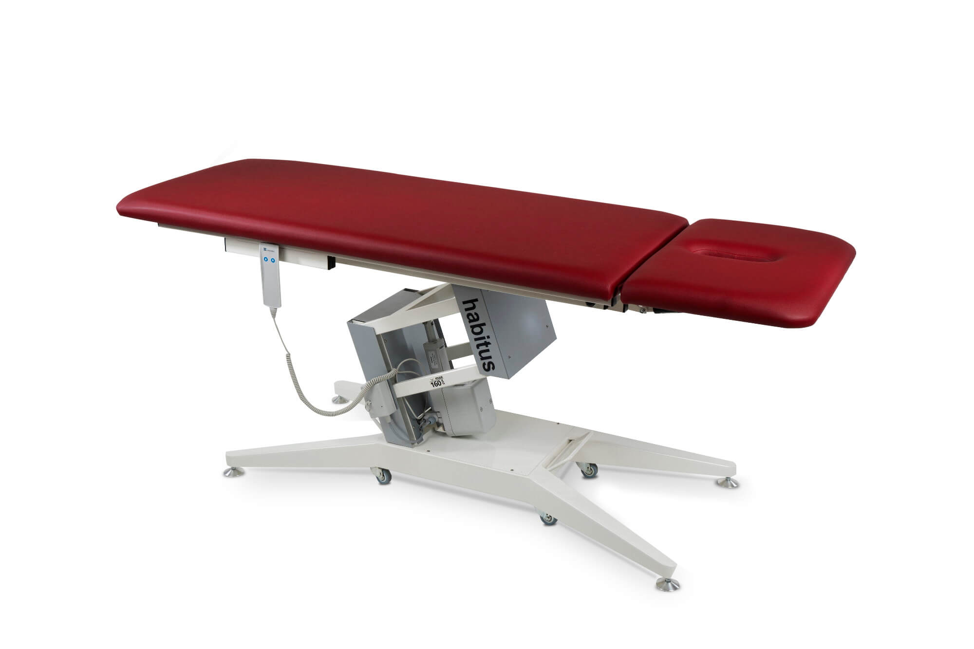 2-teilige elektrische Therapieliege Vario Habitus 2 in Rot mit Säulengestell