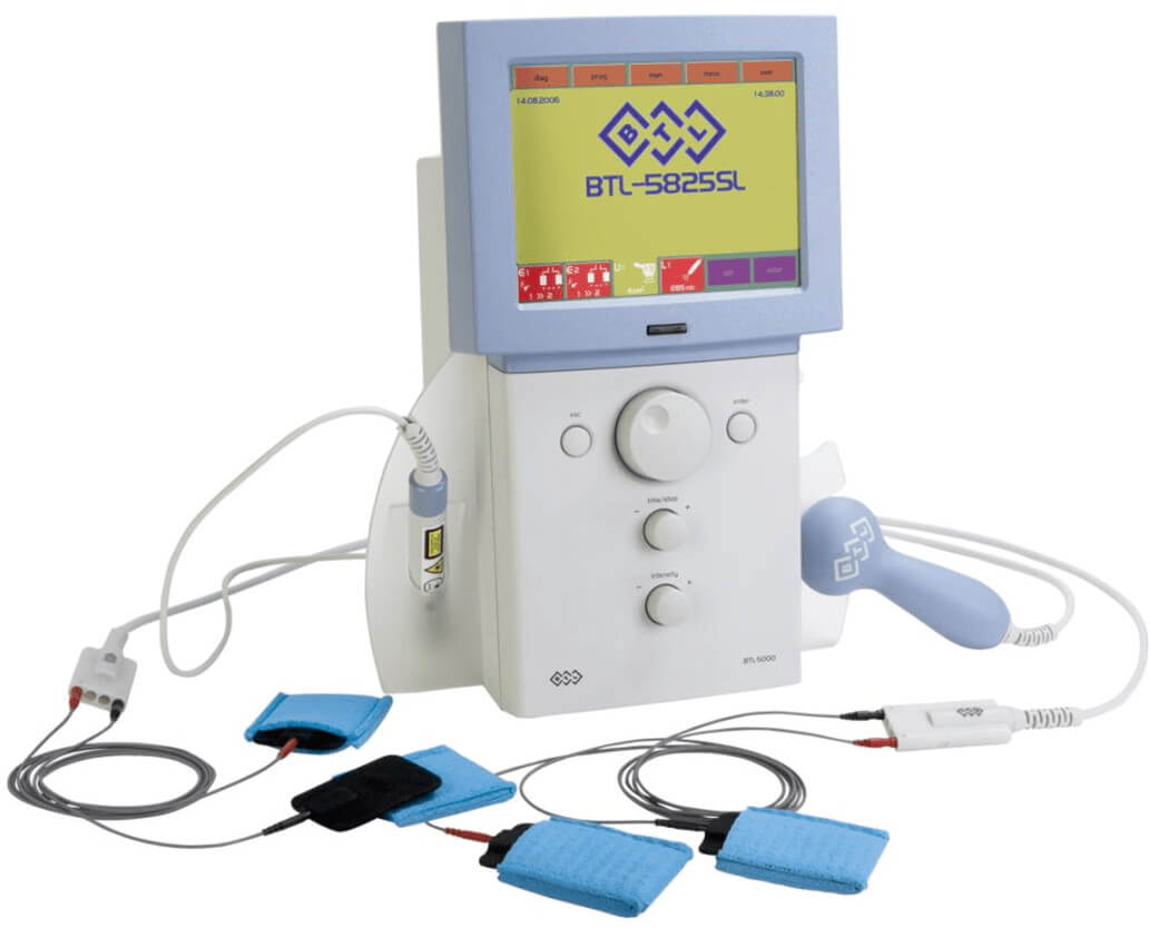 Ultraschall-, Elektrotherapie- & Lasergerät BTL-5825SL mit vier Elektroden