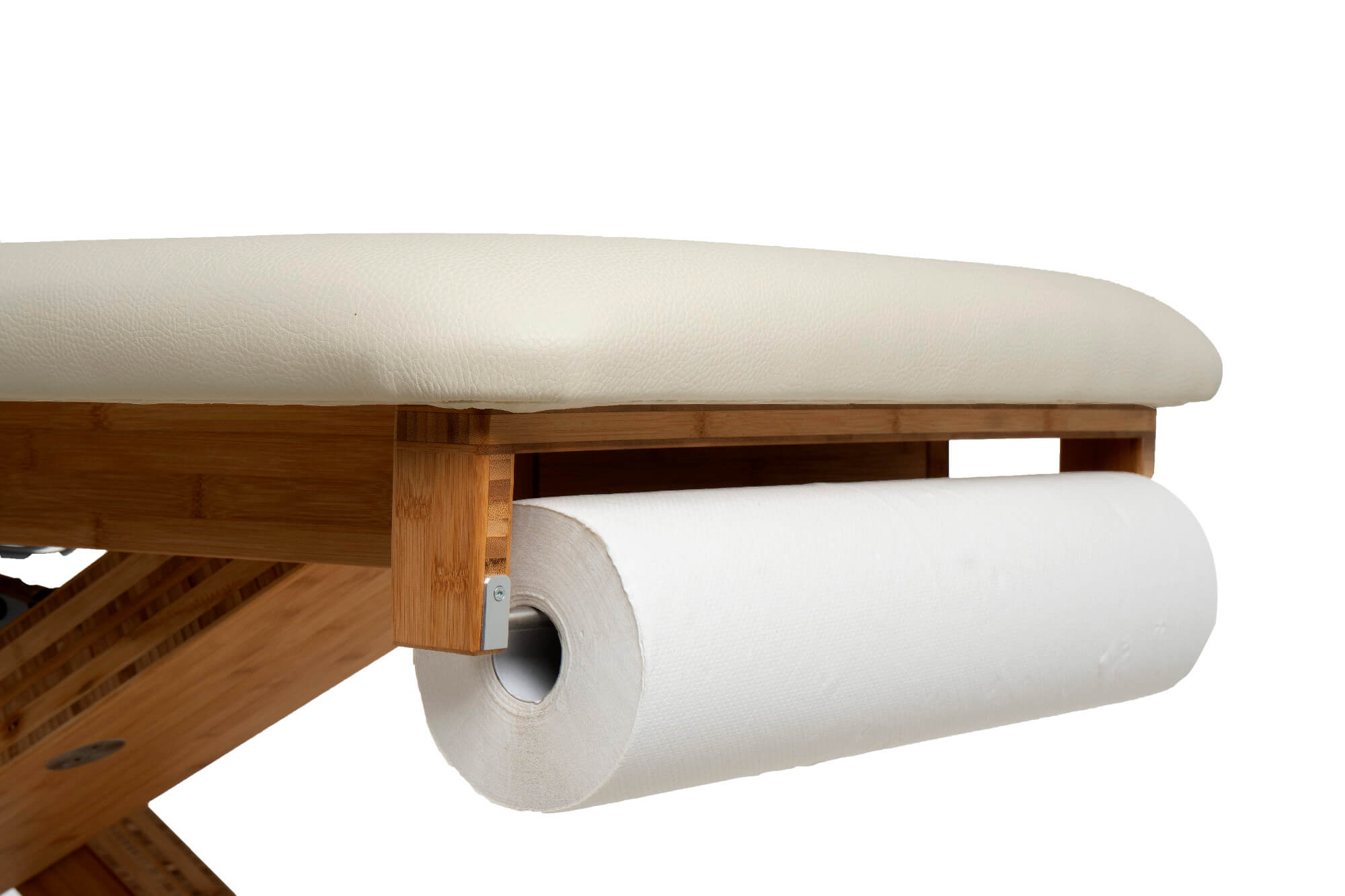 Massageliege VARIO Nature mit Papierrollenhalter in Detailansicht