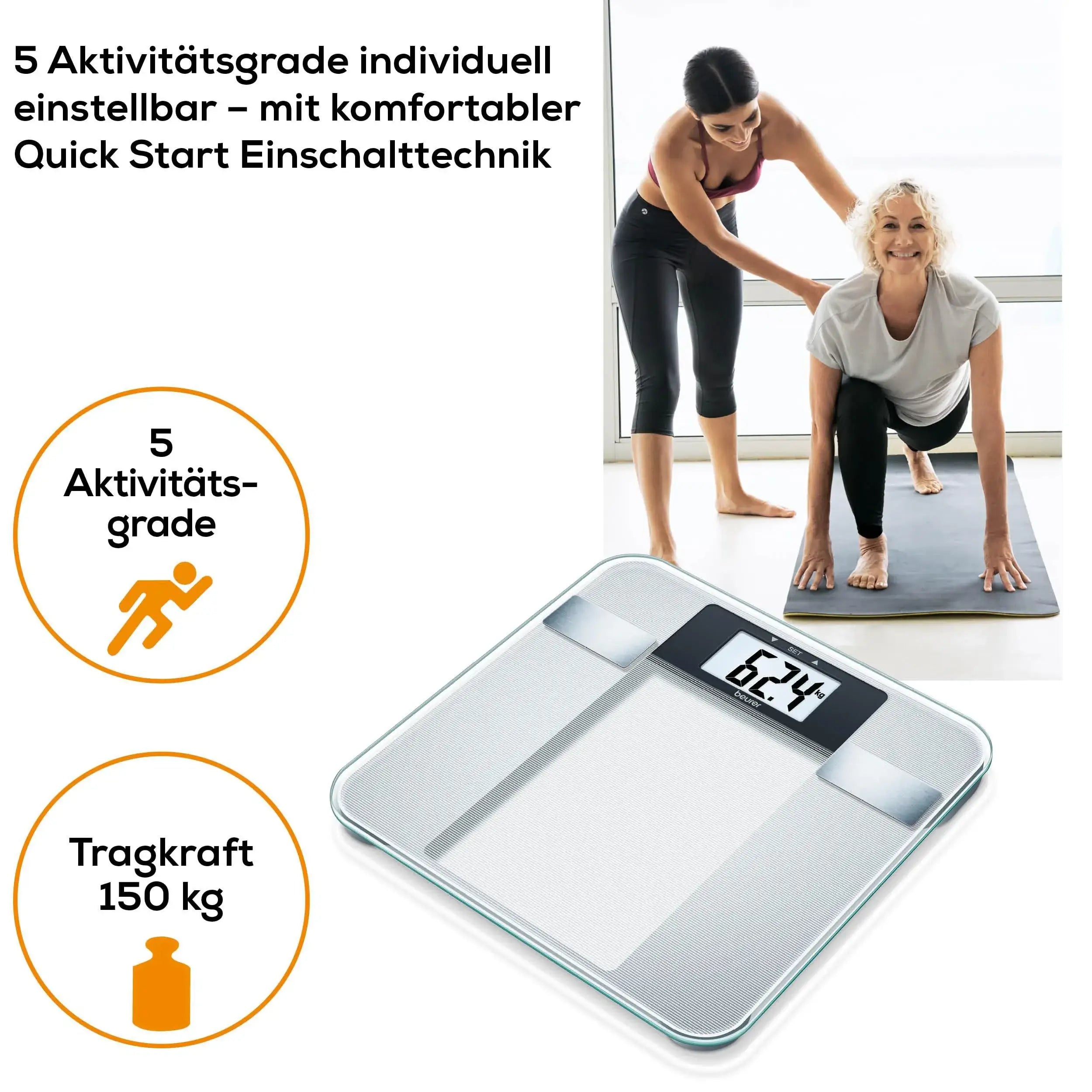 Körperfettanteil-Waage Beurer BG 13 mit fünf Aktivitätsgrade