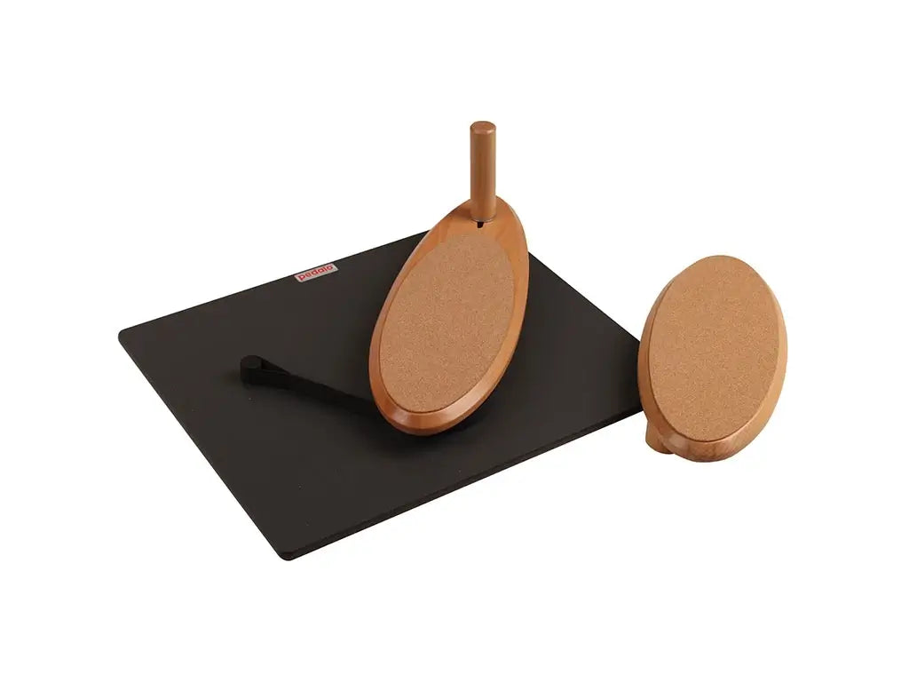 Schulter- und Fußtrainer Pedalo PhysioFlip aus Holz mit zwei Teilen und Matte
