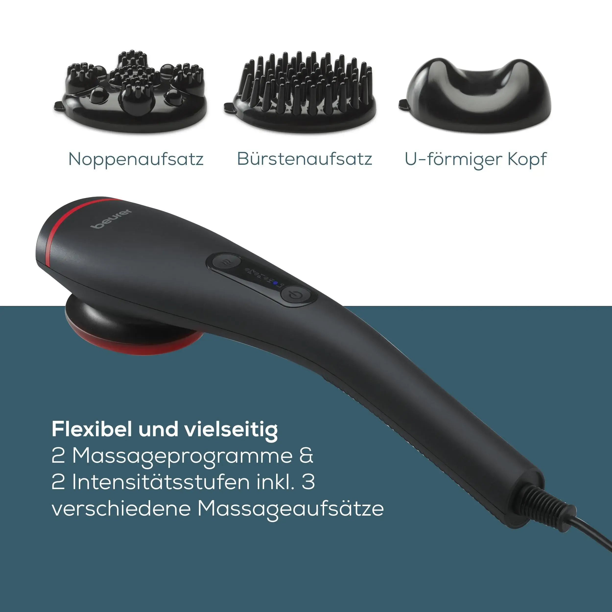 Wärme-Massagegerät Beurer MG 24 mit drei Aufsätzen
