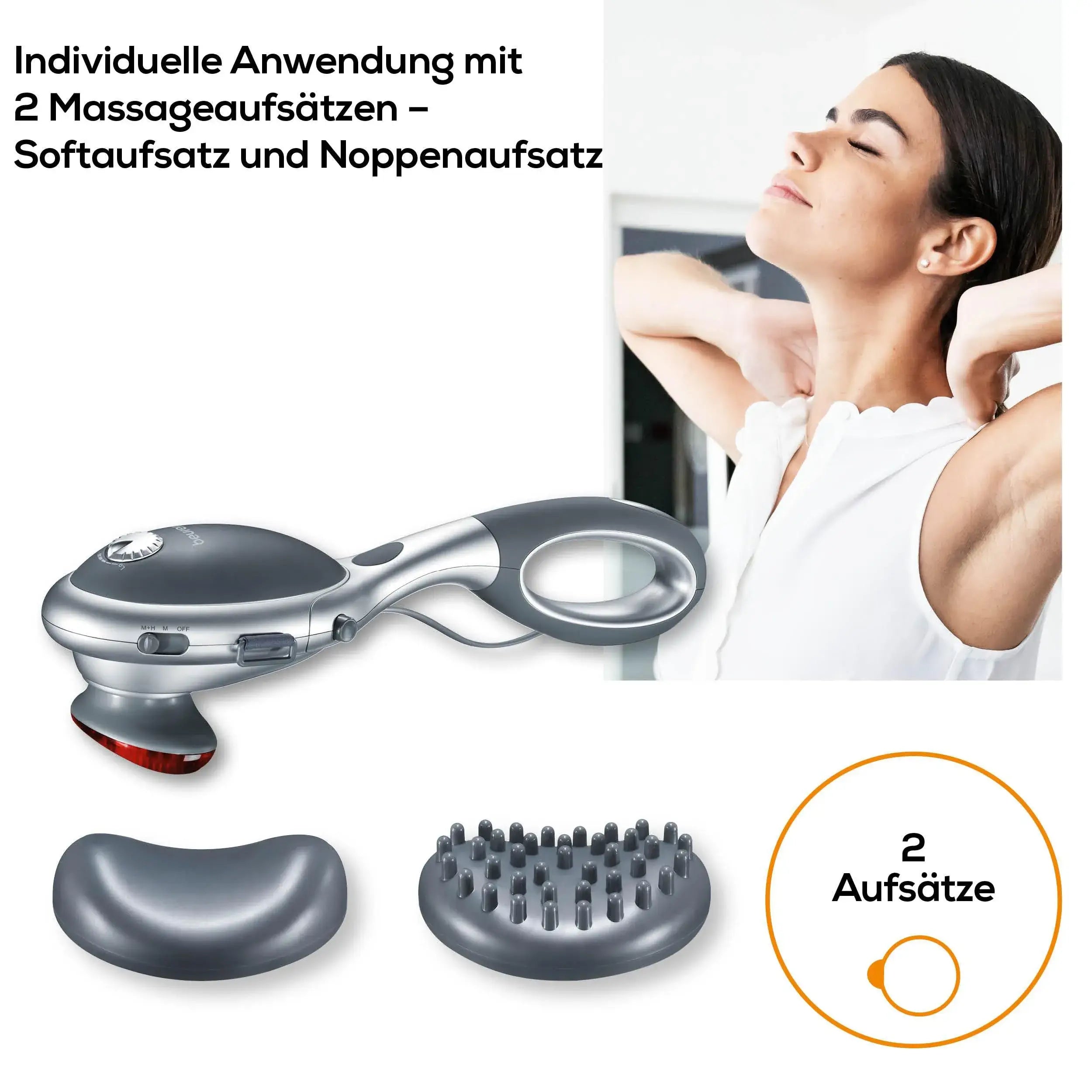 Massagegerät Beurer MG 70 mit zwei Aufsätzen
