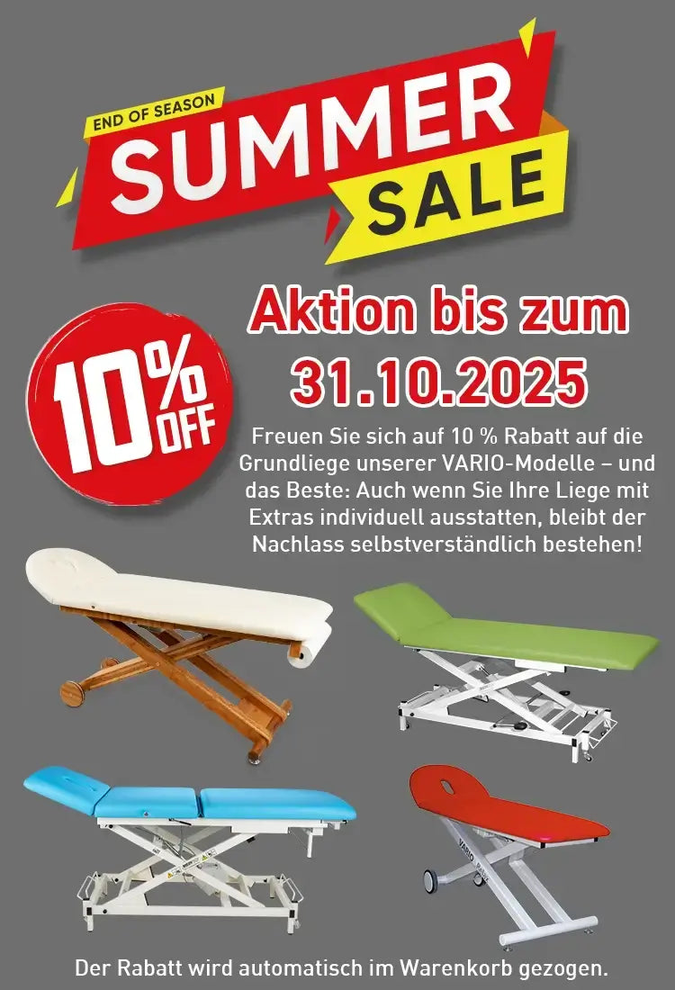 Mobiler Banner für End of Summer 10%-Rabattaktion mit Vario-Liegen