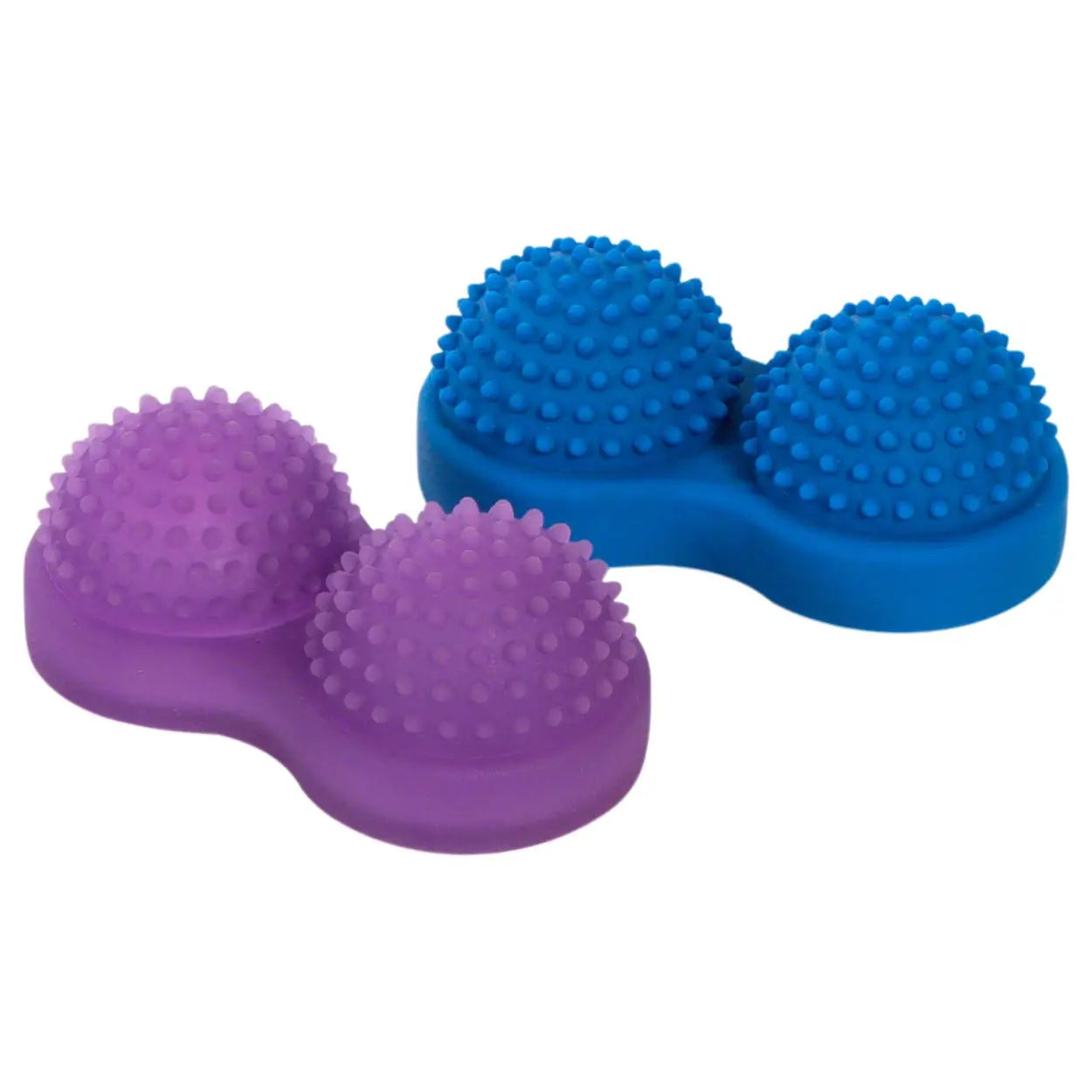 Zwei Nackenbälle Togu Nex mit Noppen in blau und lila