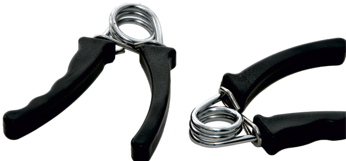 Zwei Handtrainer mit schwarzem Griff