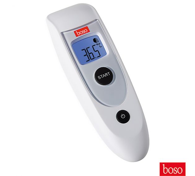 Stirnthermometer bosotherm diagnostic mit Display und Start- und Ausknopf
