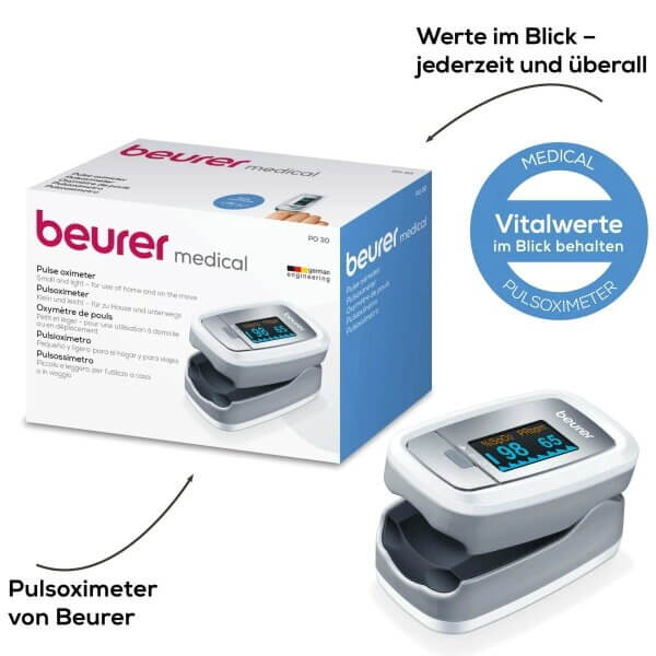 Pulsoximeter PO 30 mit Verpackung