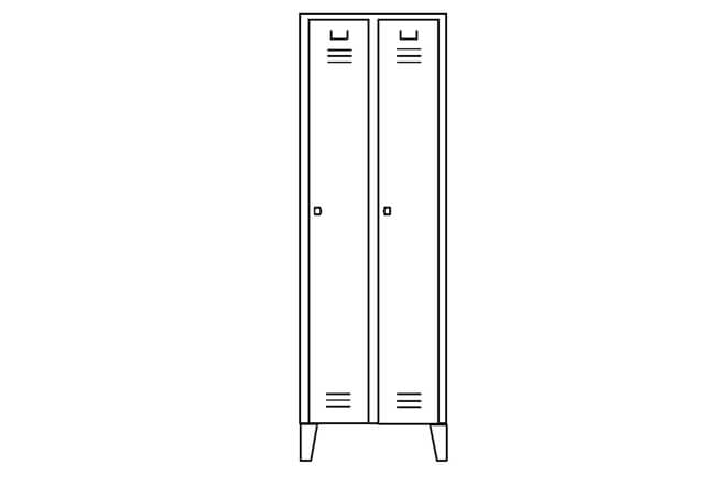 Garderobenschrank SVG mit 2 Abteilen in Konzeptzeichen