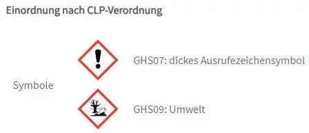 Einordnung nach CLP-Verordnung für das Minzöl cosiMed