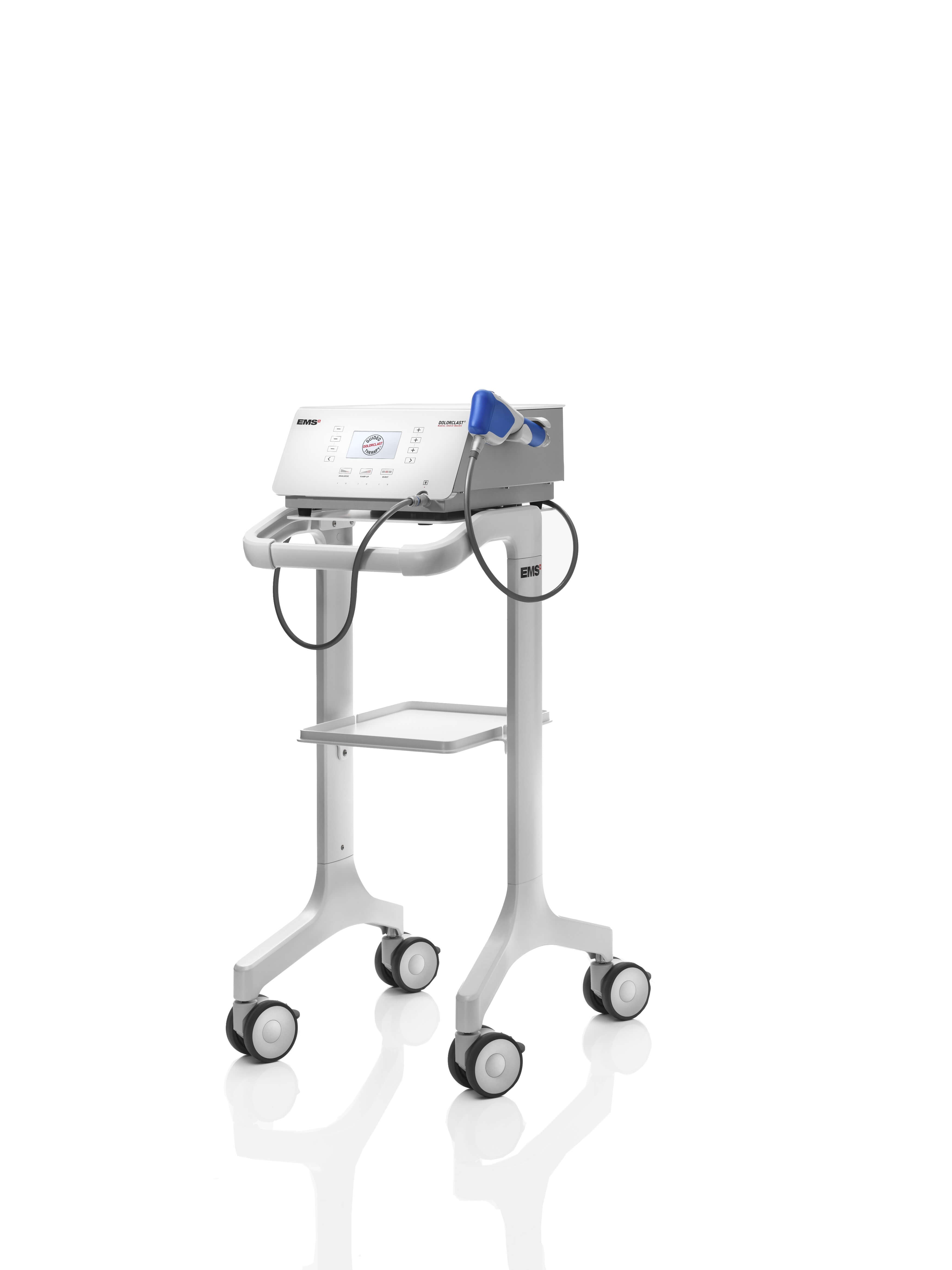 Stoßwellengerät SWISS DOLORCLAST® Radial Shock Waves mit Gerätewagen
