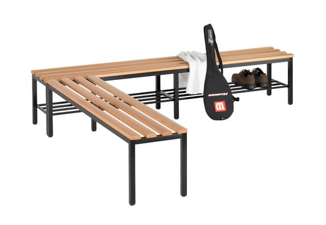 Eck-Umkleidebank SVG mit Länge 100 cm und Holz-Sitzfläche